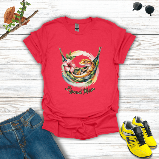 Lizard Mom T-Shirt Heather Red / S unisex graphic t-shirt