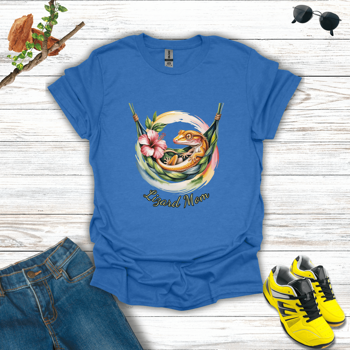Lizard Mom T-Shirt Heather Royal / S unisex graphic t-shirt