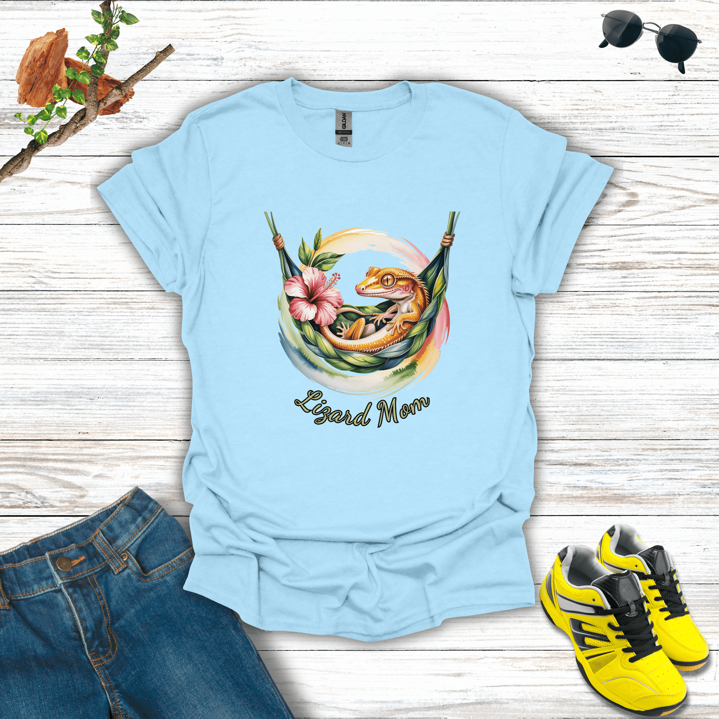 Lizard Mom T-Shirt Light Blue / S unisex graphic t-shirt