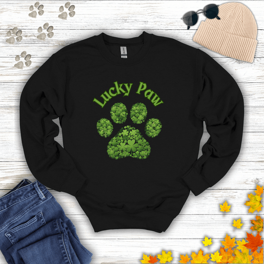 Lucky Paw Sweatshirt S / Black unisex graphic t-shirt