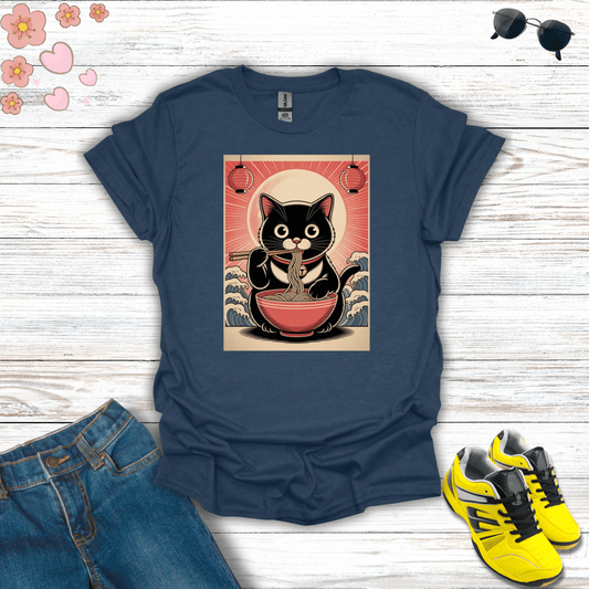 Midnight Ramen Ritual T-Shirt Heather Navy / S unisex graphic t-shirt