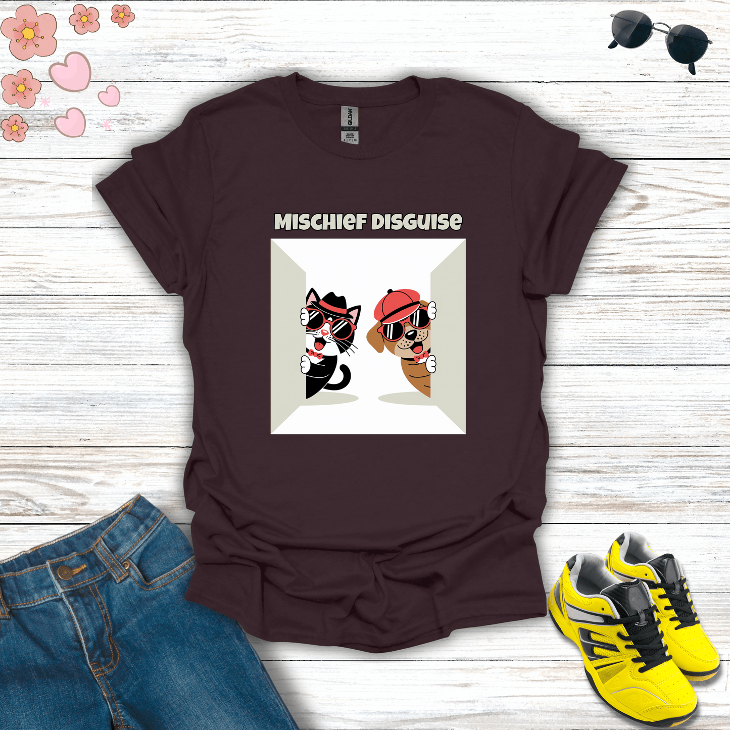 Mischief Disguise T-Shirt Dark Chocolate / S unisex graphic t-shirt