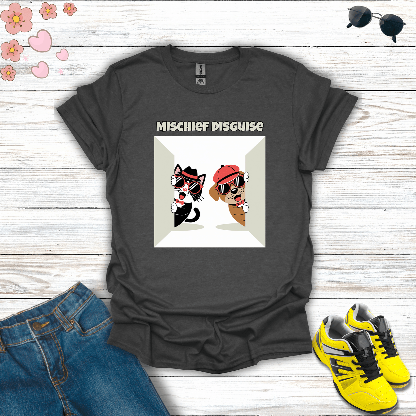 Mischief Disguise T-Shirt Dark Heather / S unisex graphic t-shirt