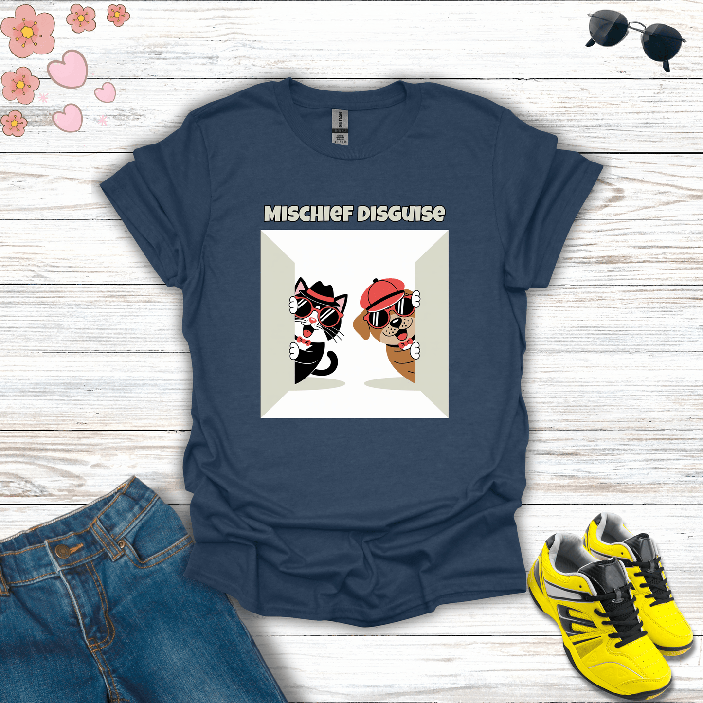 Mischief Disguise T-Shirt Heather Navy / S unisex graphic t-shirt