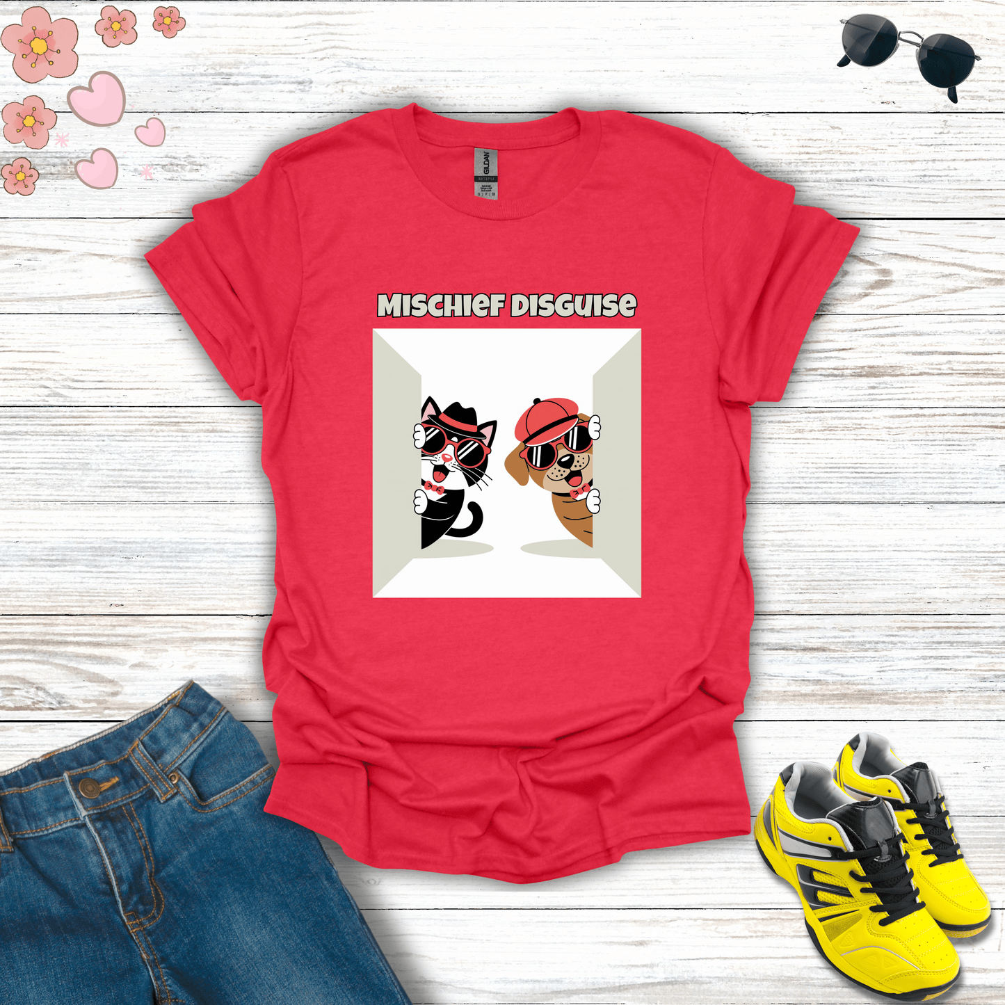 Mischief Disguise T-Shirt Heather Red / S unisex graphic t-shirt