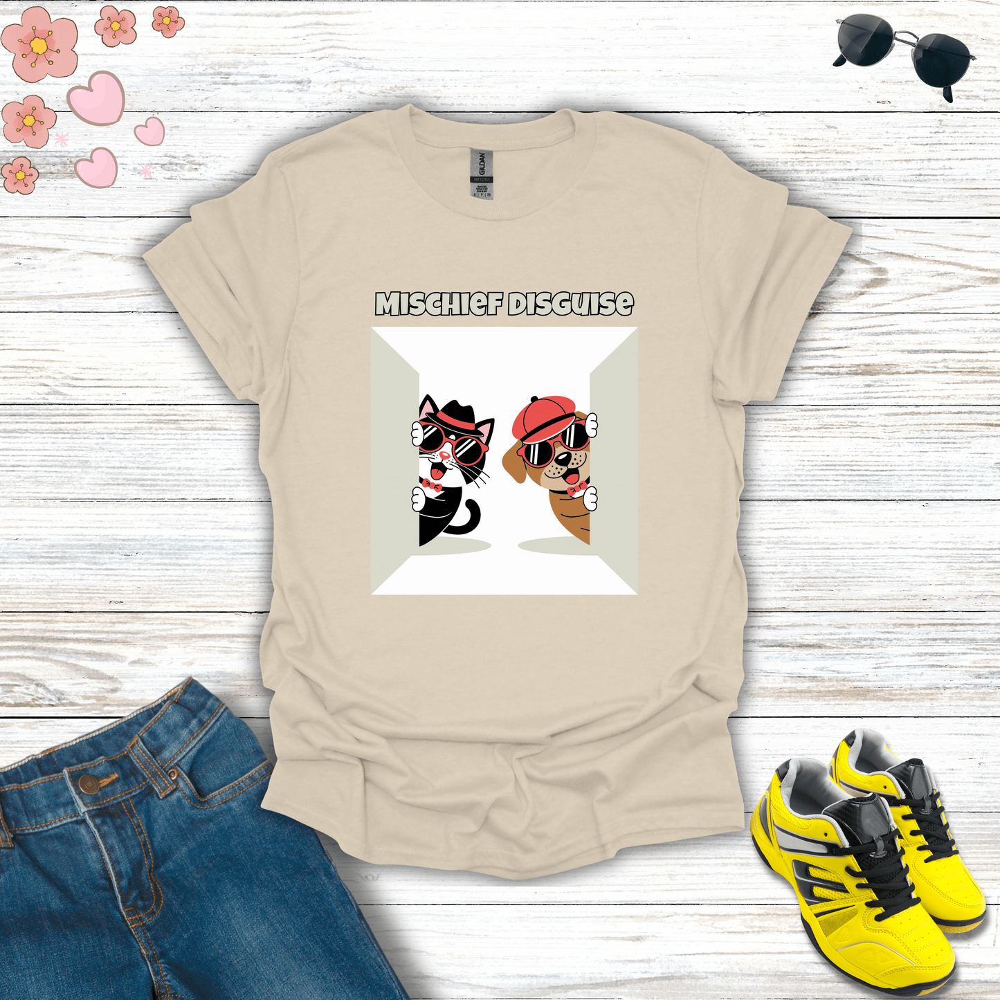 Mischief Disguise T-Shirt Natural / S unisex graphic t-shirt