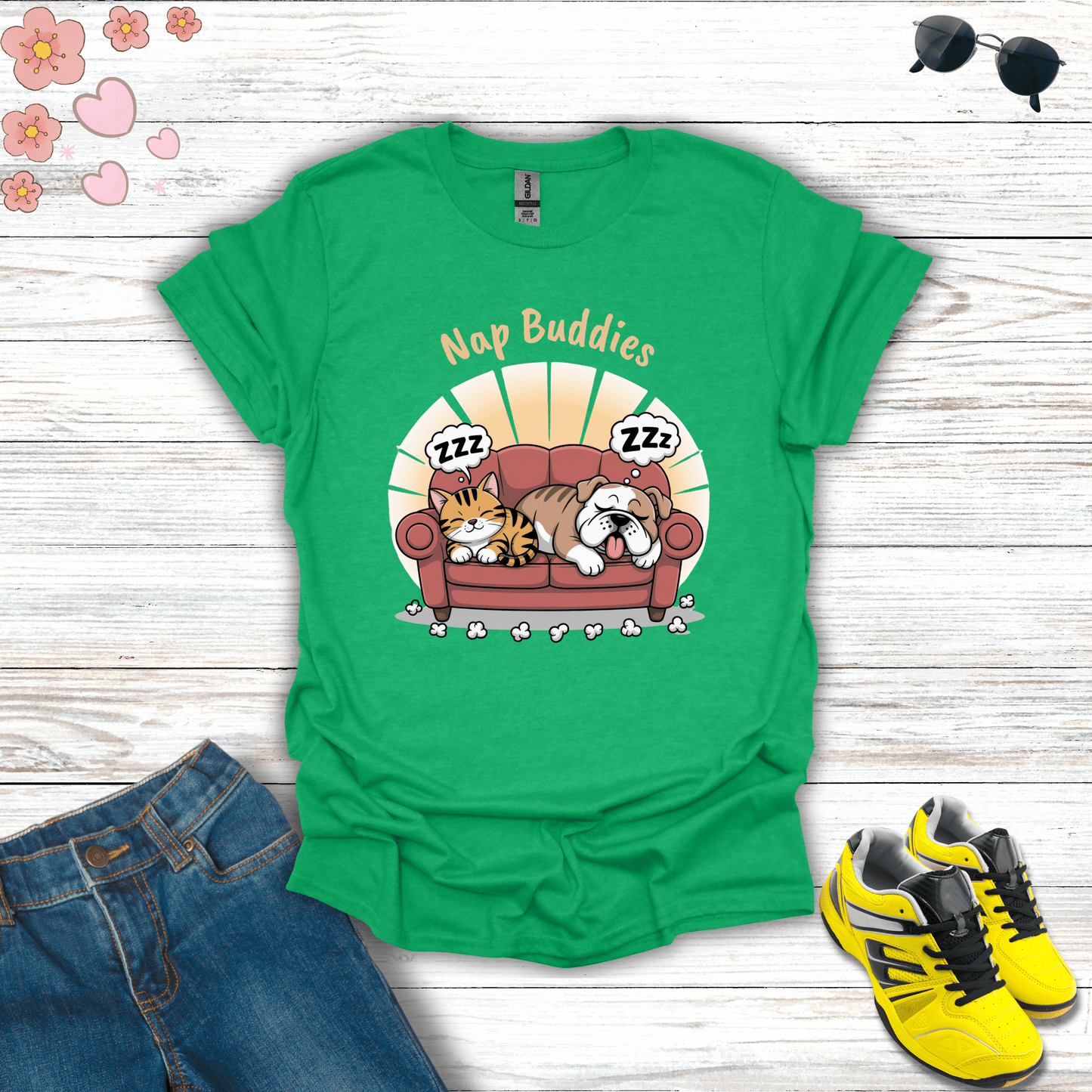 Nap Buddies T-Shirt Heather Irish Green / S unisex graphic t-shirt