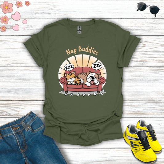 Nap Buddies T-Shirt Military Green / S unisex graphic t-shirt