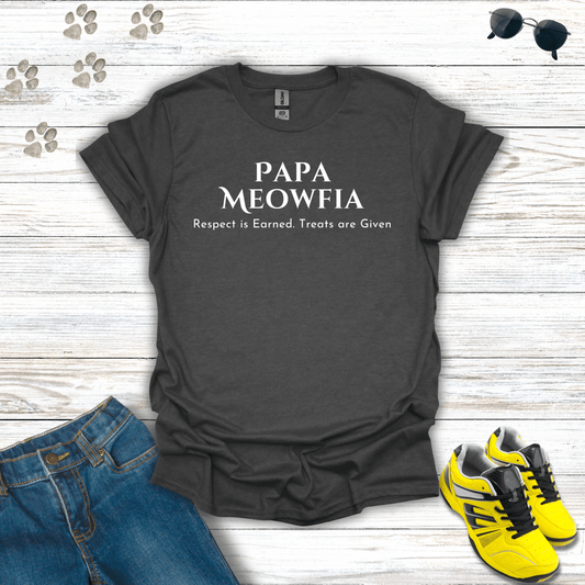 Papa Meowfia T-Shirt Dark Heather / S unisex graphic t-shirt
