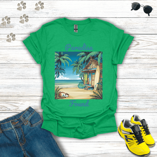Paradise Found T-Shirt Heather Irish Green / S unisex graphic t-shirt
