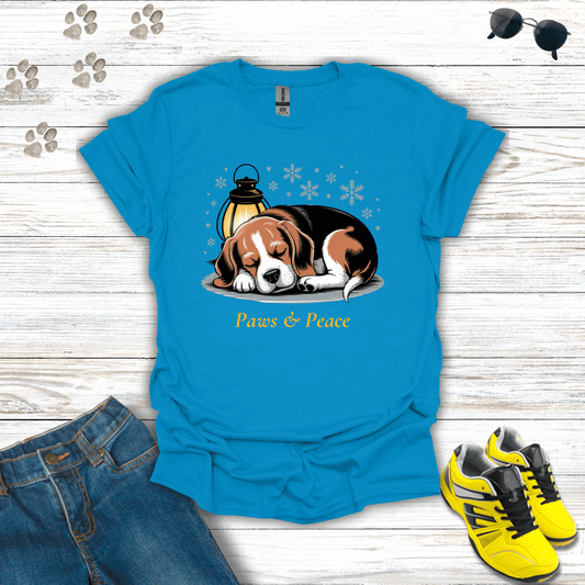Paws & Peace Beagle T-Shirt Sapphire / S unisex graphic t-shirt