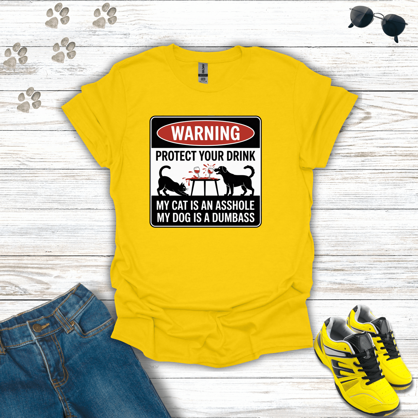 Pet Warning T-Shirt Daisy / S unisex graphic t-shirt