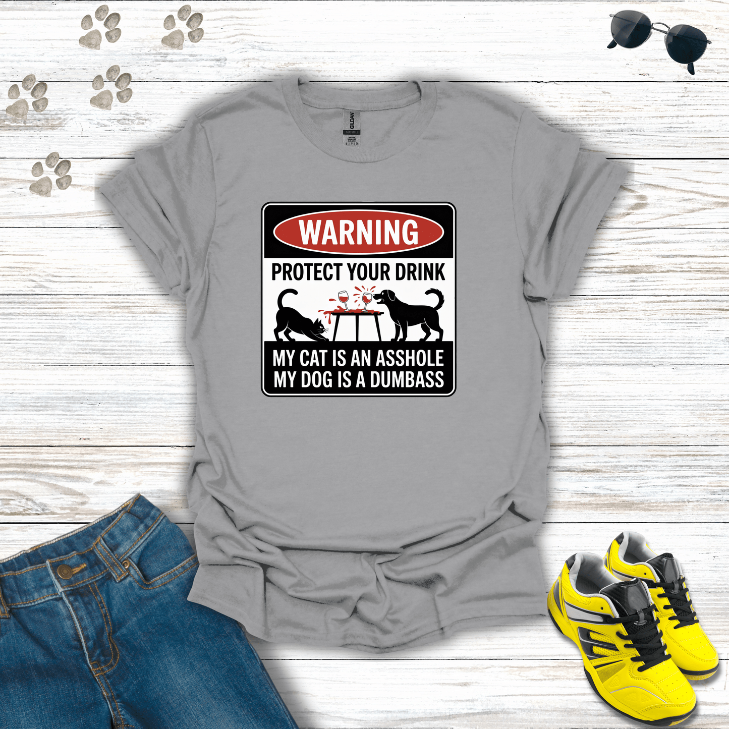 Pet Warning T-Shirt Sport Grey / S unisex graphic t-shirt