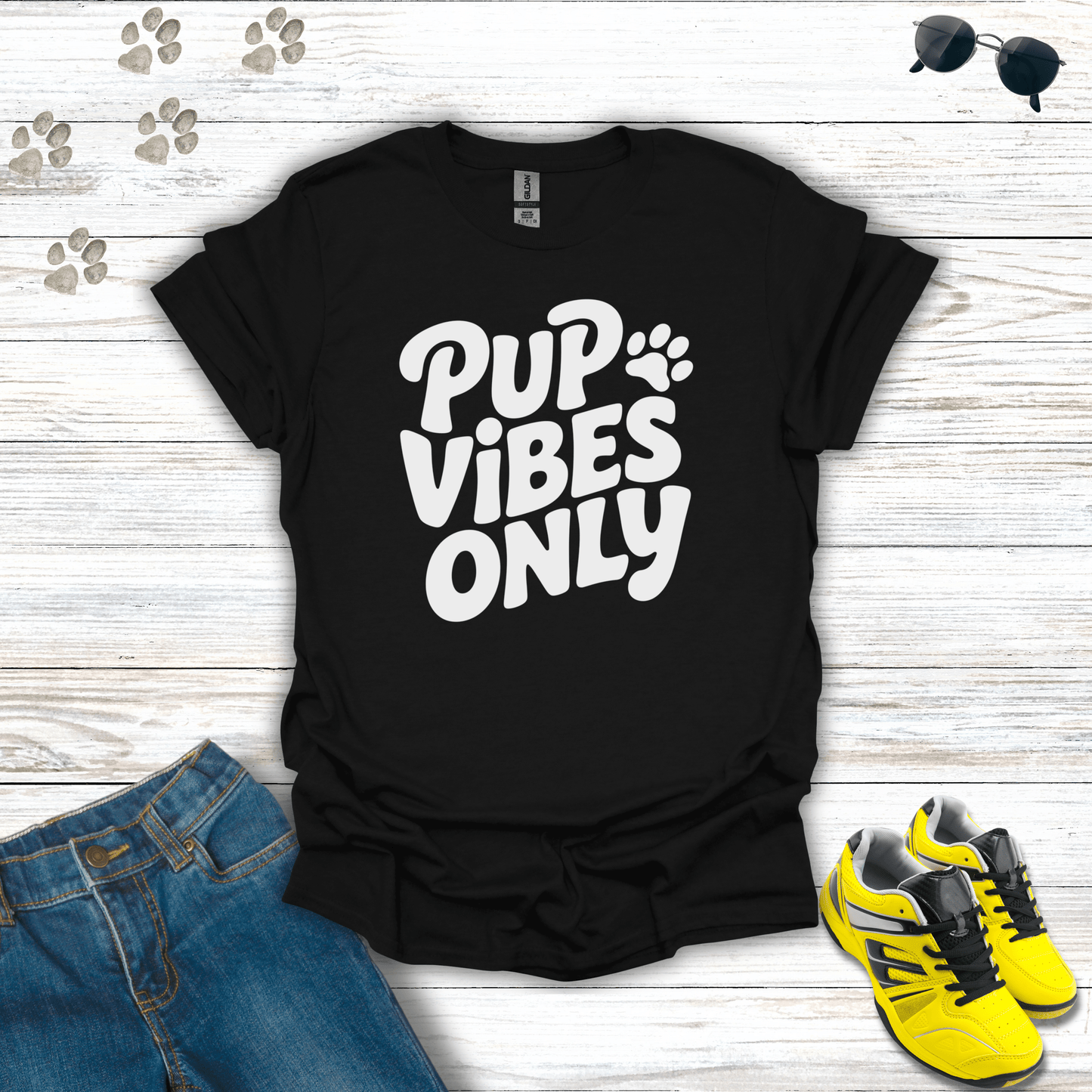 Pup Vibes Only T-Shirt Black / S unisex graphic t-shirt
