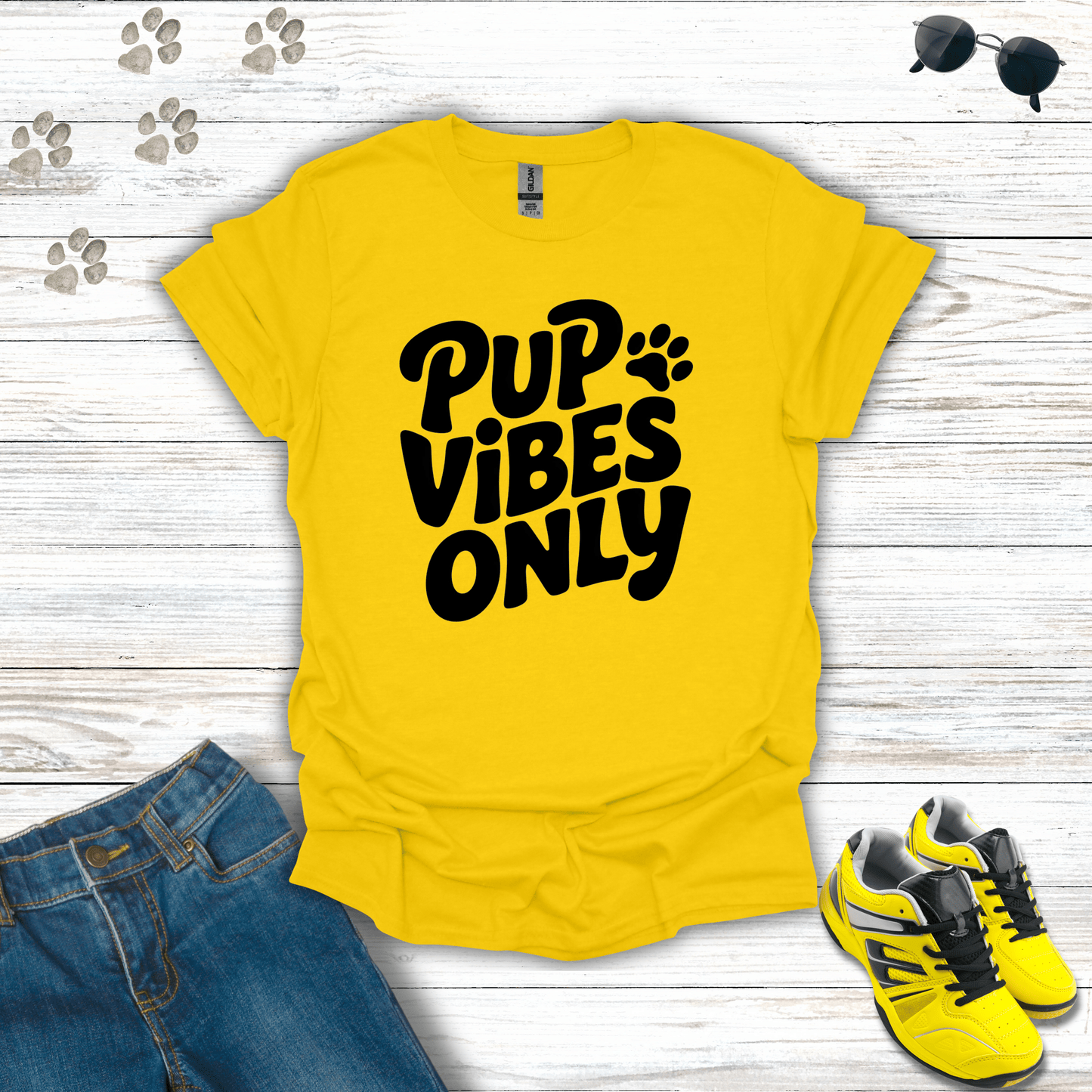 Pup Vibes Only T-Shirt Daisy / S unisex graphic t-shirt