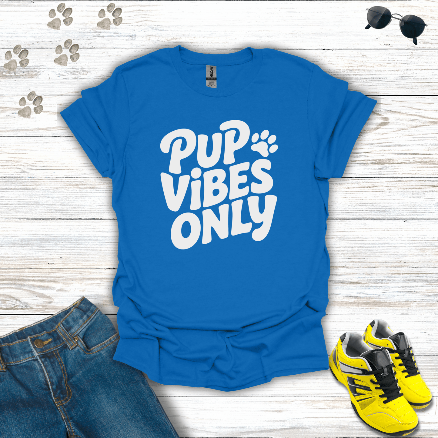 Pup Vibes Only T-Shirt Royal / S unisex graphic t-shirt