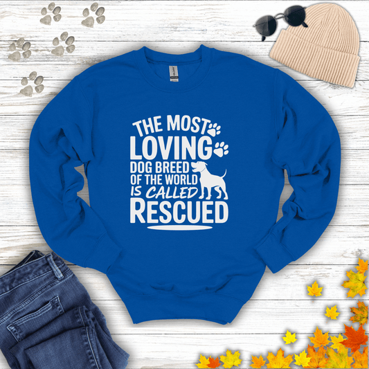 Rescued Dog Lover Sweatshirt S / Royal unisex graphic t-shirt