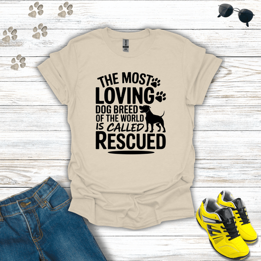 Rescued Dog Lover T-Shirt Natural / S unisex graphic t-shirt