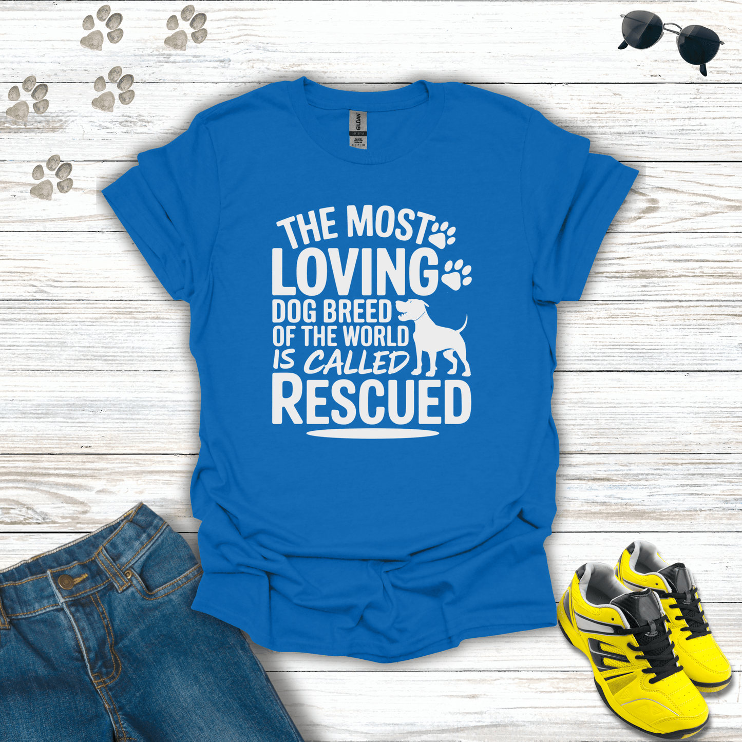 Rescued Dog Lover T-Shirt Royal / S unisex graphic t-shirt