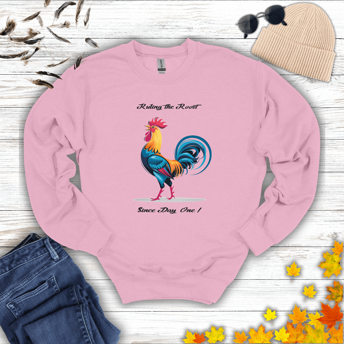 Ruling The Roost Sweatshirt S / Light Pink unisex graphic t-shirt