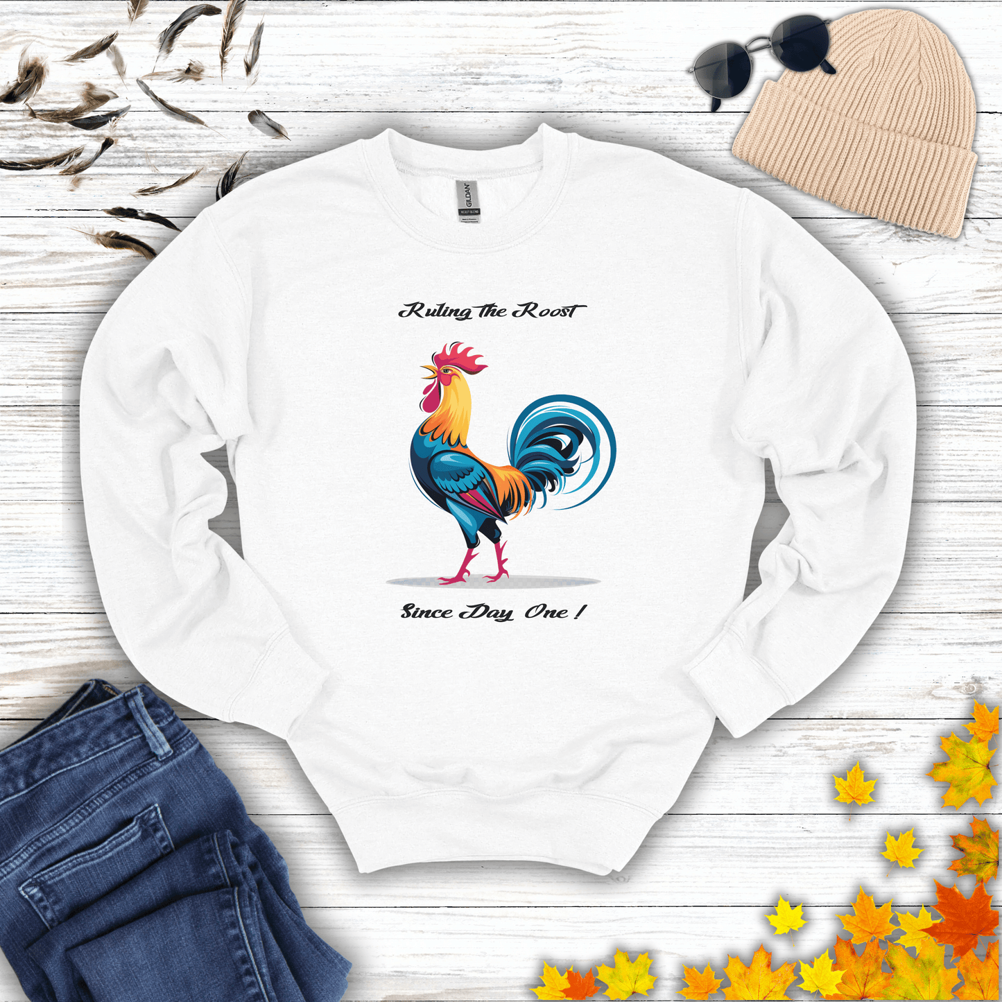 Ruling The Roost Sweatshirt S / White unisex graphic t-shirt