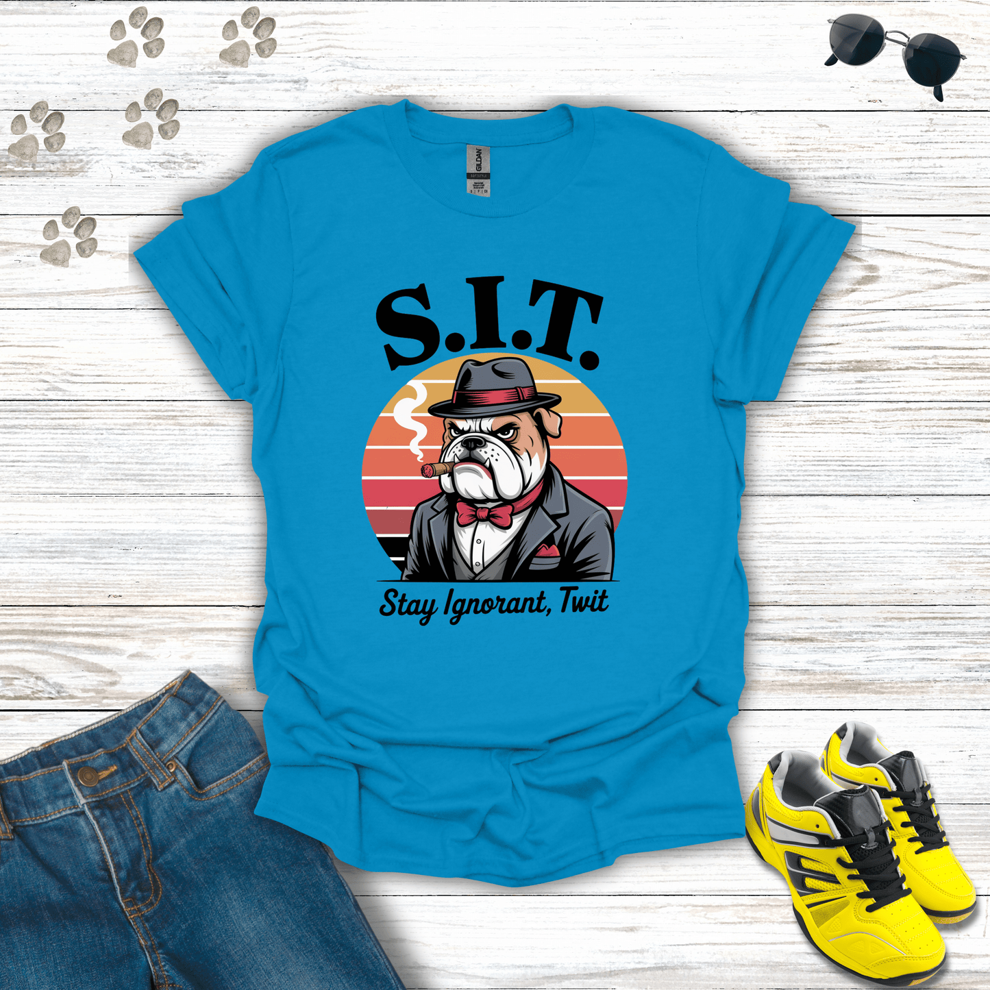S.I.T. Mafia Bulldog T-Shirt Sapphire / S unisex graphic t-shirt