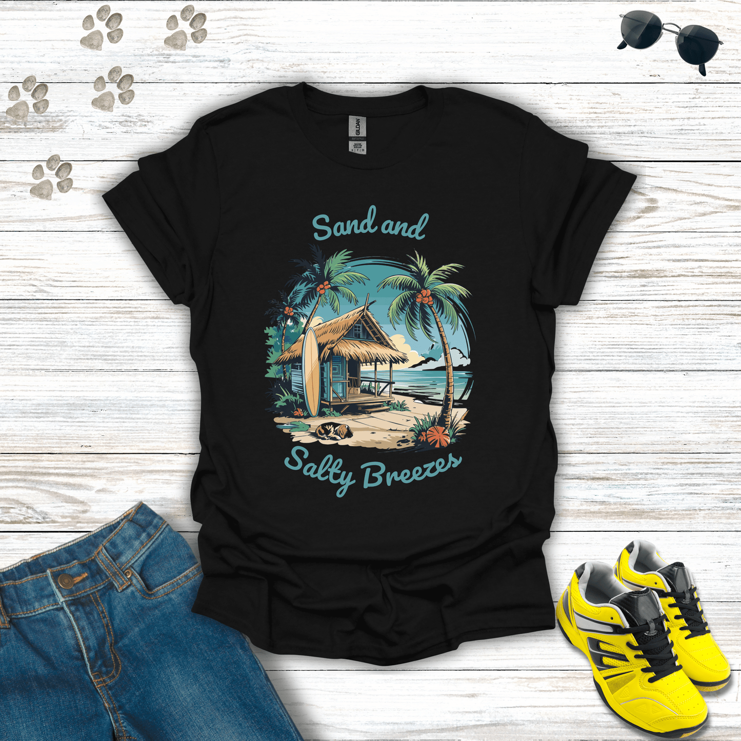 Sand and Salty Breezes T-Shirt Black / S unisex graphic t-shirt