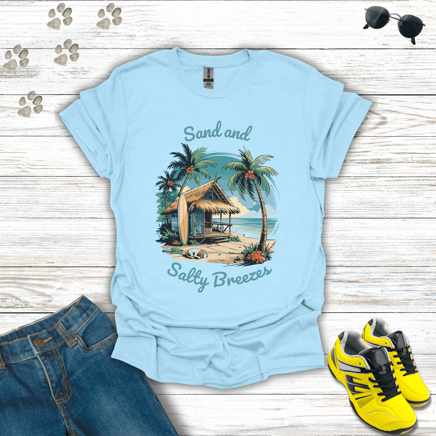 Sand and Salty Breezes T-Shirt Light Blue / S unisex graphic t-shirt