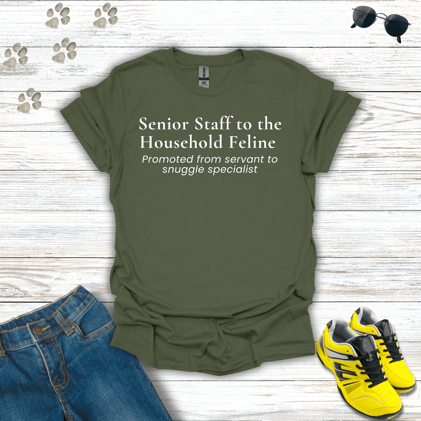 Senior Staff T-Shirt Military Green / S unisex graphic t-shirt