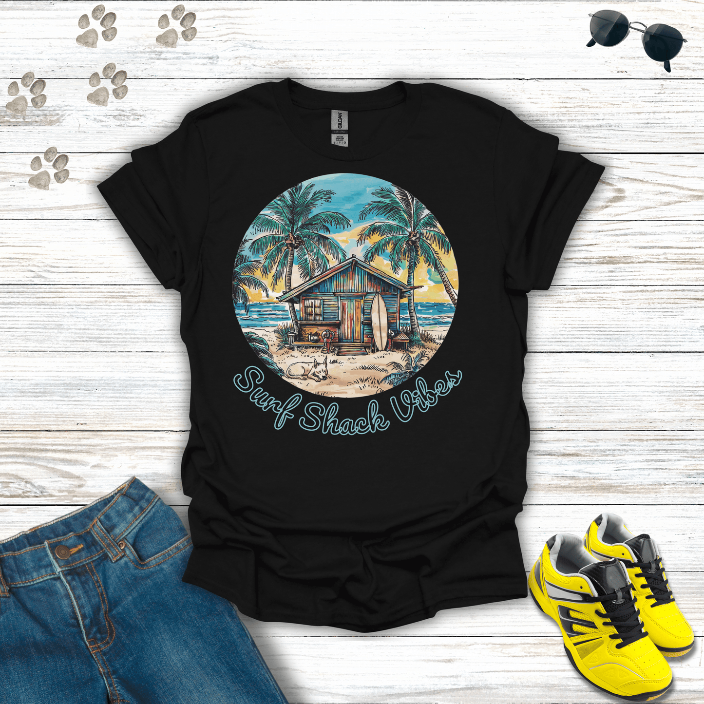 Surf Shack Vibes T-Shirt Black / S unisex graphic t-shirt
