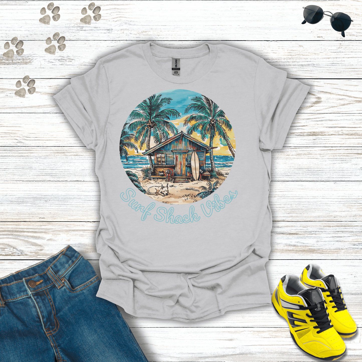 Surf Shack Vibes T-Shirt Ice Grey / S unisex graphic t-shirt