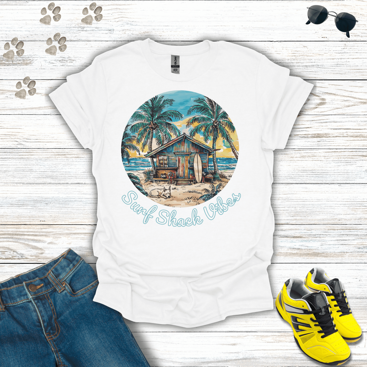Surf Shack Vibes T-Shirt White / S unisex graphic t-shirt