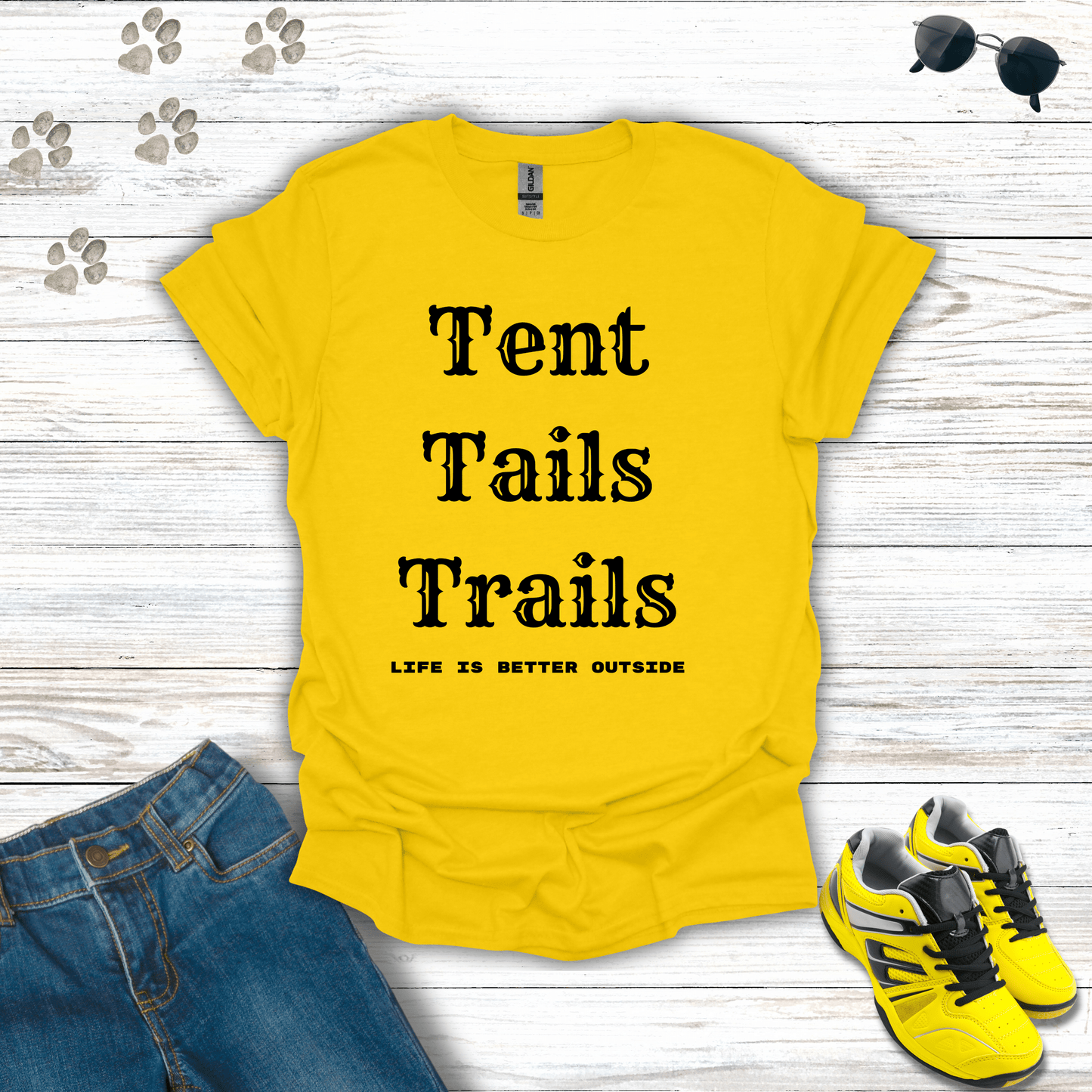 Tents, Tails, Trails T-Shirt Daisy / S unisex graphic t-shirt