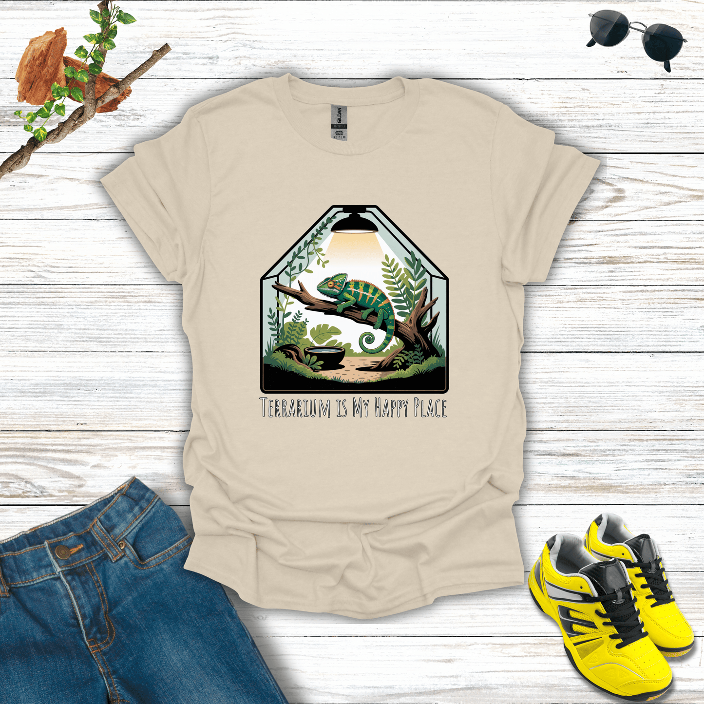 Terrarium Is My Happy Place T-Shirt Natural / S unisex graphic t-shirt