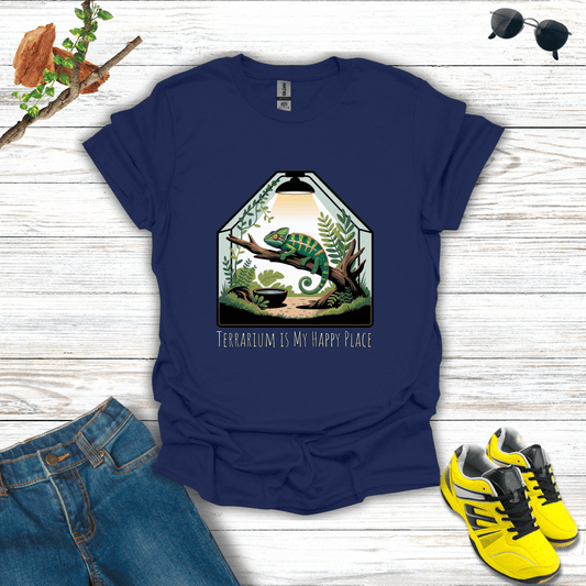 Terrarium Is My Happy Place T-Shirt Navy / S unisex graphic t-shirt