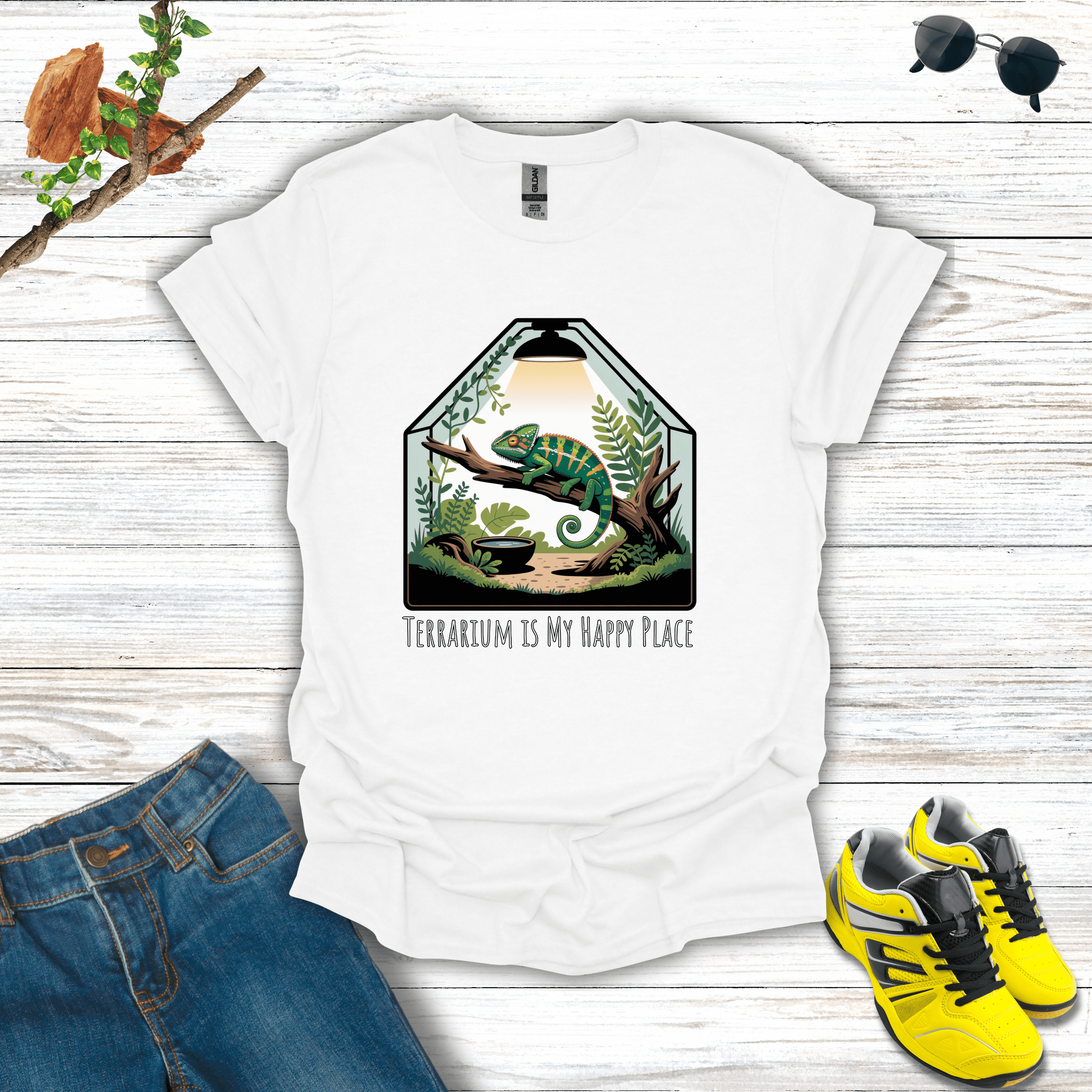 Terrarium Is My Happy Place T-Shirt White / S unisex graphic t-shirt