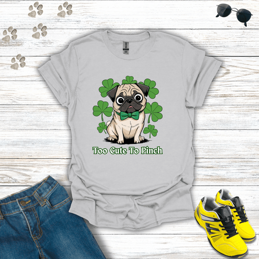 Too Cute To Pinch Pug T-Shirt Ice Grey / S unisex graphic t-shirt