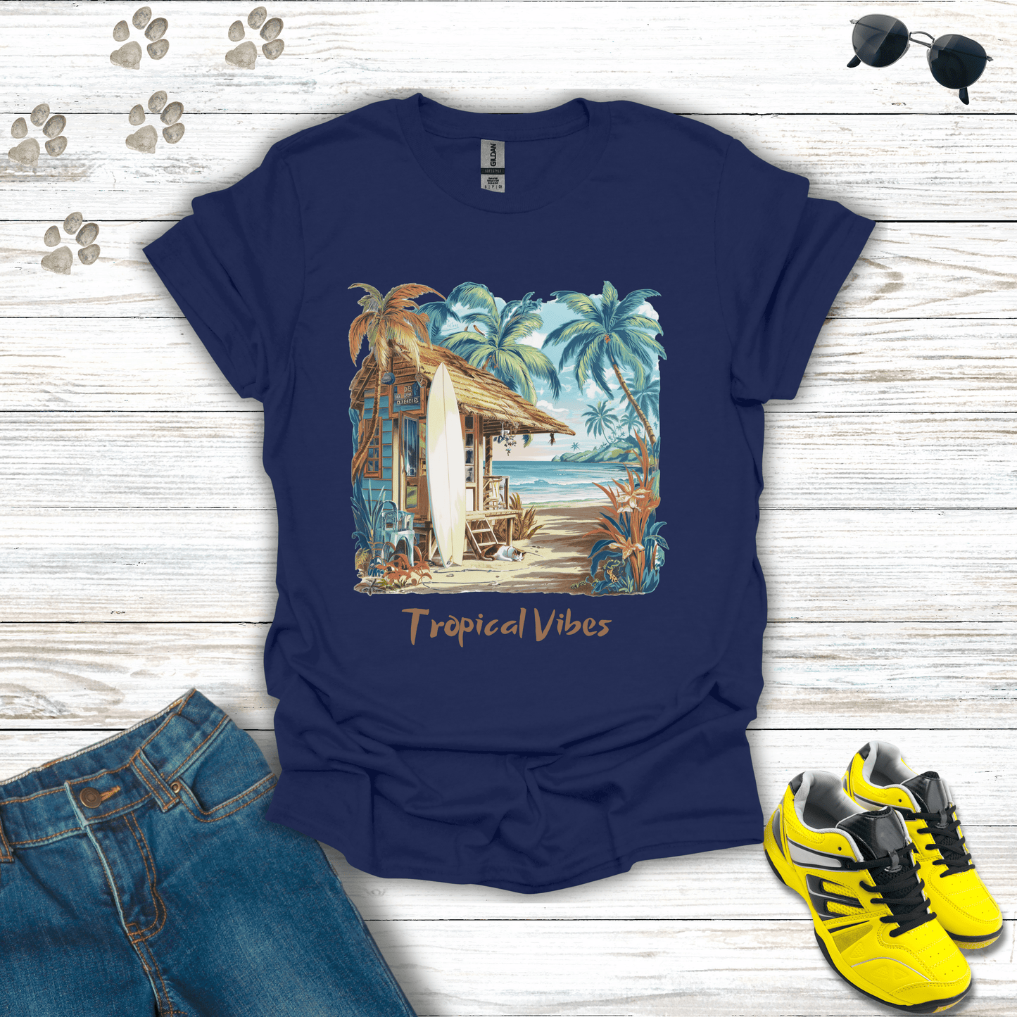 Tropical Vibes T-Shirt Navy / S unisex graphic t-shirt
