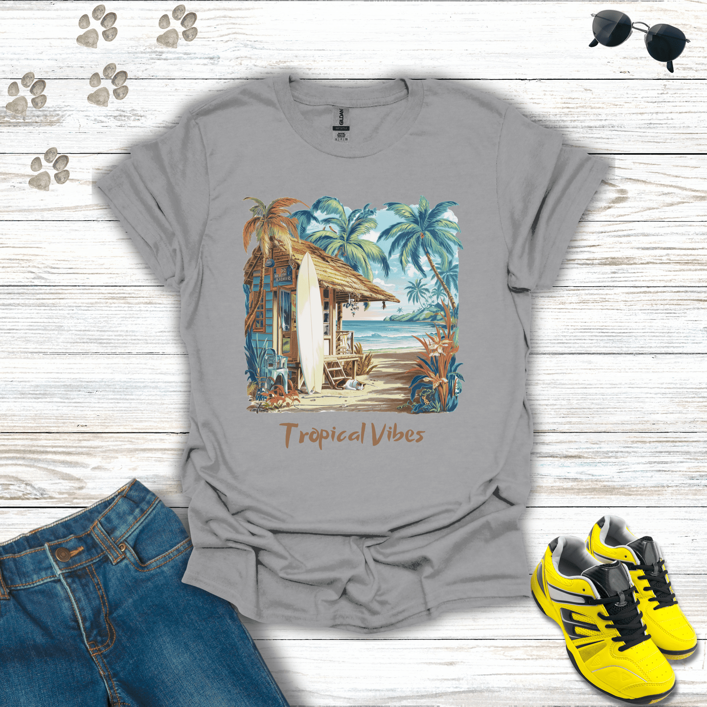 Tropical Vibes T-Shirt Sport Grey / S unisex graphic t-shirt