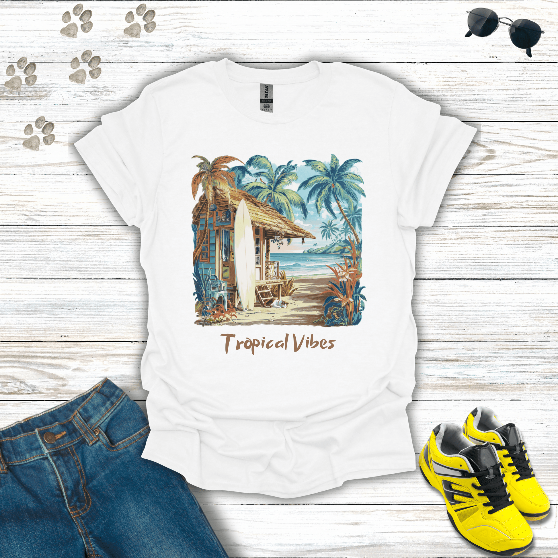 Tropical Vibes T-Shirt White / S unisex graphic t-shirt