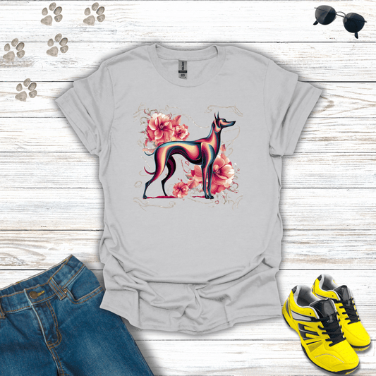 Vibrant Hound in Bloom T-Shirt Ice Grey / S unisex graphic t-shirt