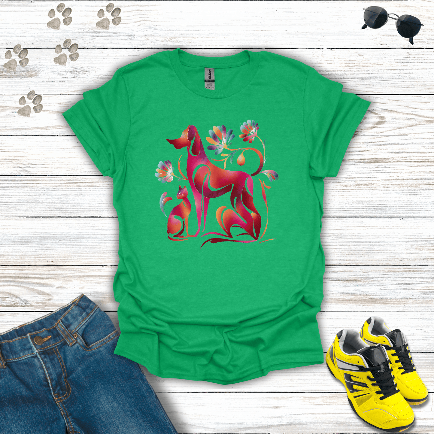 Vibrant Pet Harmony T-Shirt Heather Irish Green / S unisex graphic t-shirt