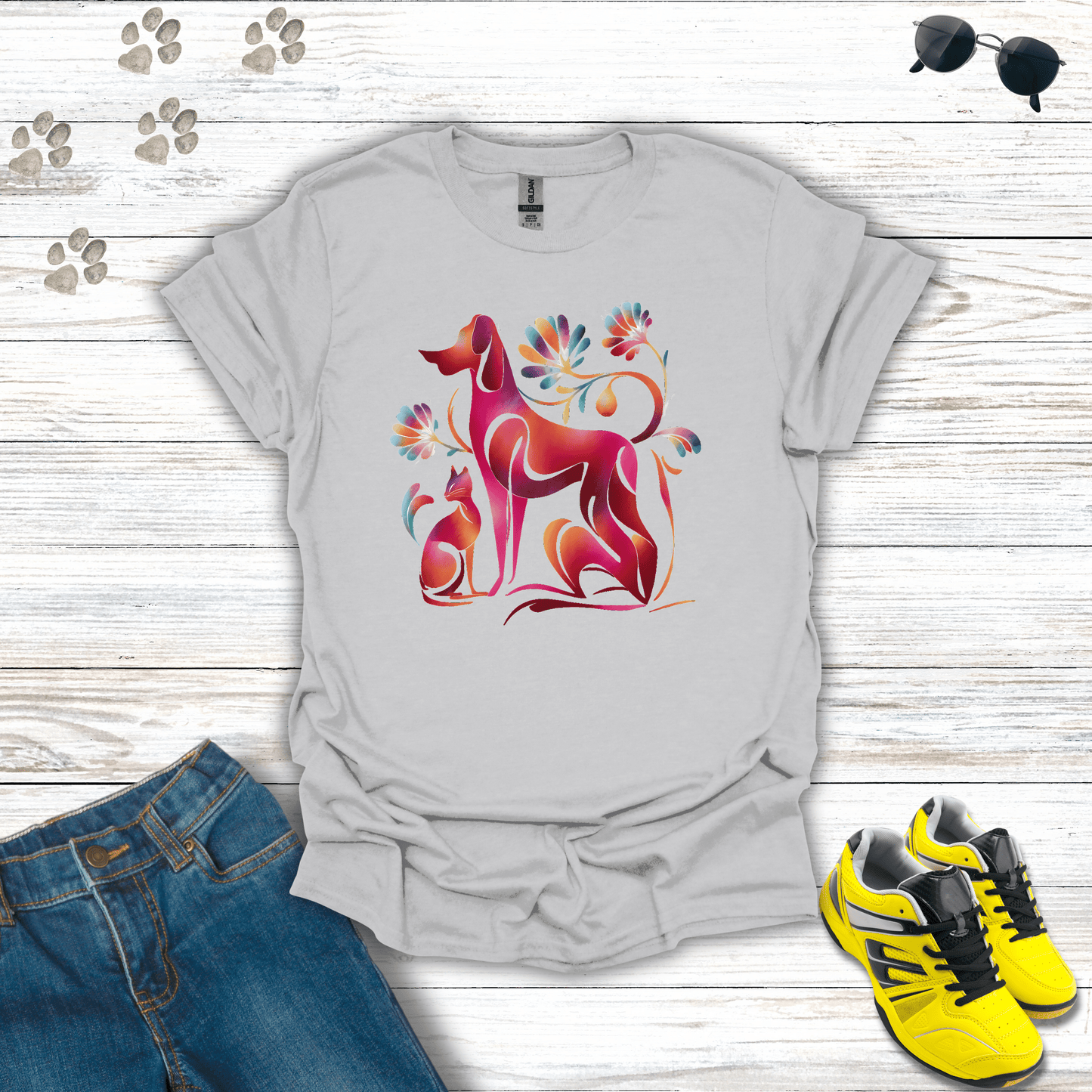 Vibrant Pet Harmony T-Shirt Ice Grey / S unisex graphic t-shirt