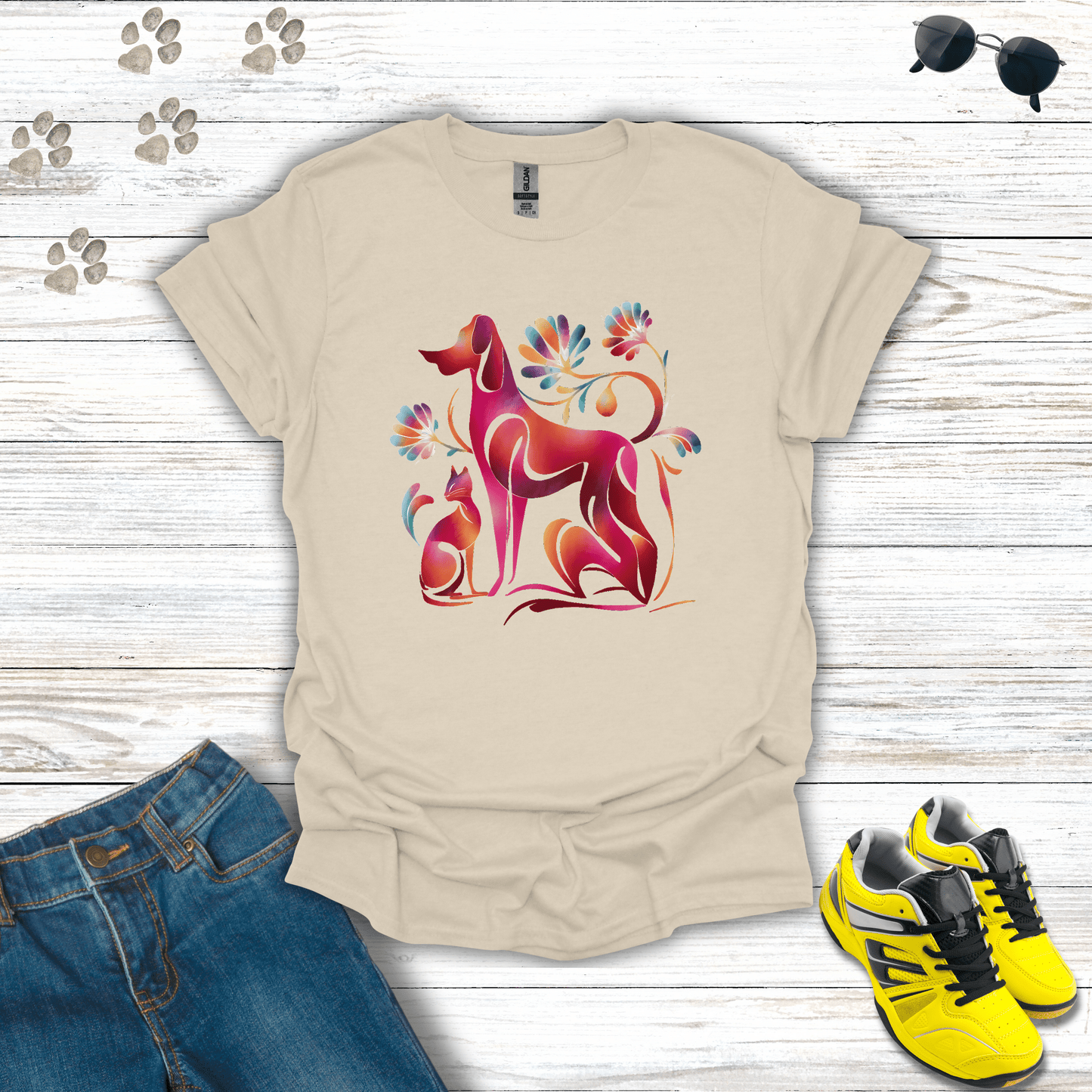 Vibrant Pet Harmony T-Shirt Natural / S unisex graphic t-shirt