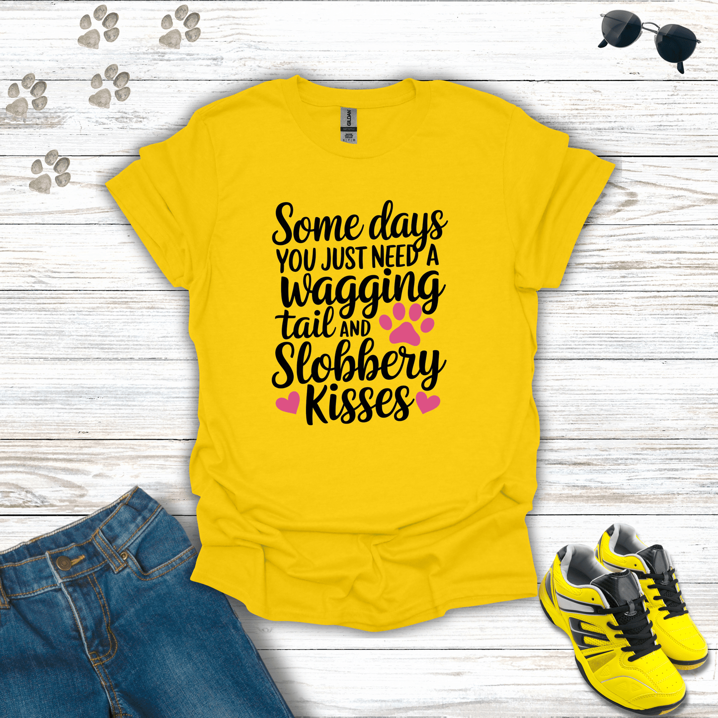 Wagging Tail and Slobbery Kisses T-shirt Daisy / S unisex graphic t-shirt