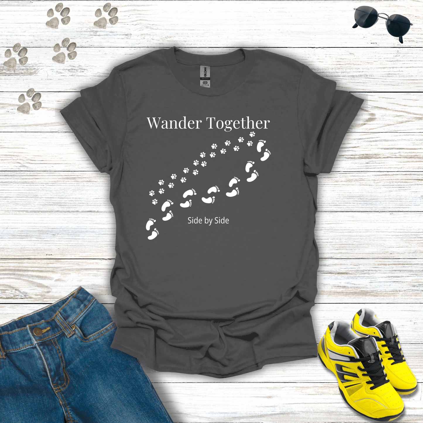 Wander Together T-Shirt Charcoal / S unisex graphic t-shirt