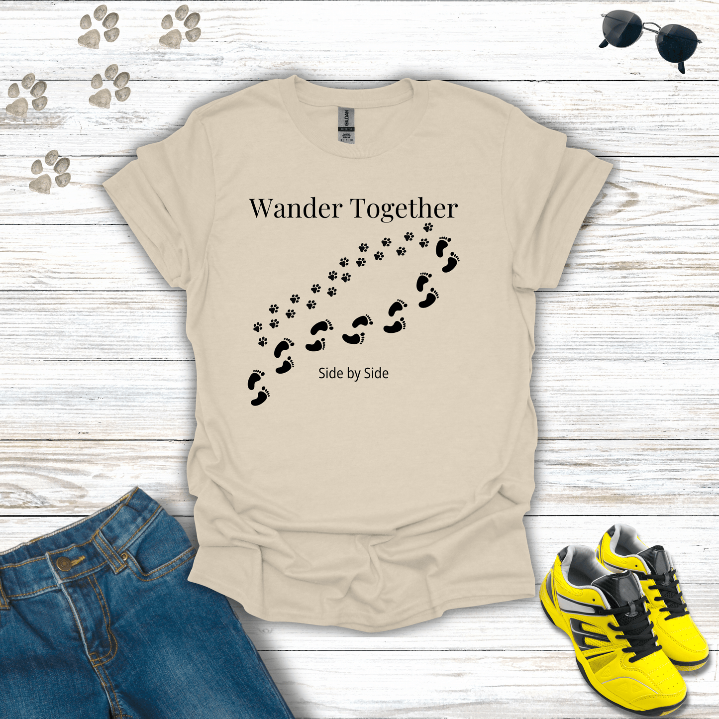 Wander Together T-Shirt Natural / S unisex graphic t-shirt