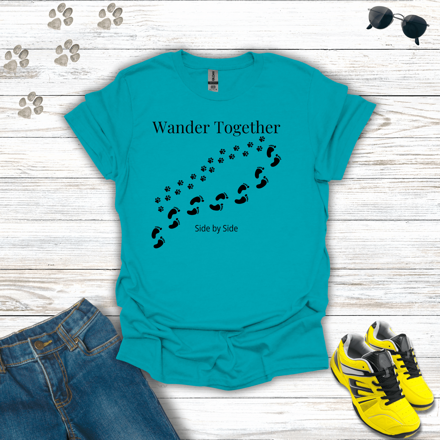 Wander Together T-Shirt Tropical Blue / S unisex graphic t-shirt