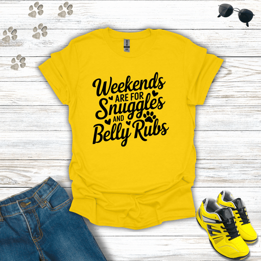 Weekend Snuggles & Belly Rubs T-Shirt Daisy / S unisex graphic t-shirt