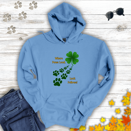 Where Paws Lead Hoodie Carolina Blue / S unisex graphic t-shirt